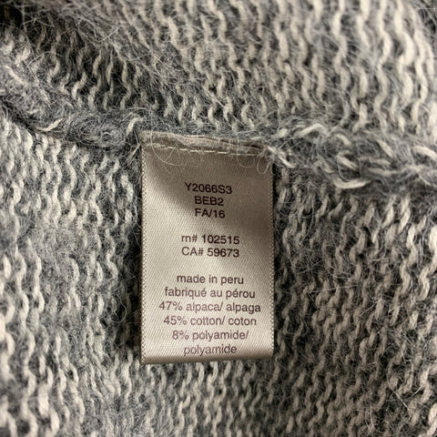 JOHN VARVATOS Size S Grey White Knitted Cotton Blend Crew-Neck Sweater