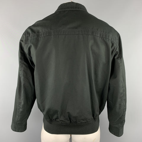 Vintage VERSACE JEANS COUTURE Size M Black Cotton Full Zip Silver Buttons Bomber Jacket