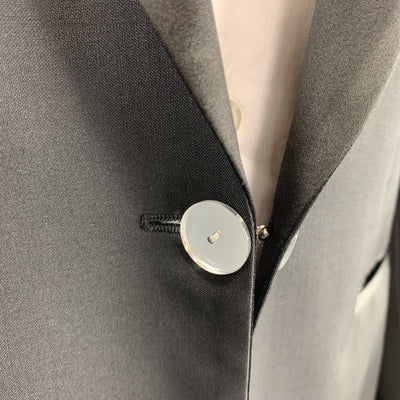 VIKTOR & ROLF Size 42 Black Wool Satin Peak Lapel Mirror Button Tuxedo Jacket