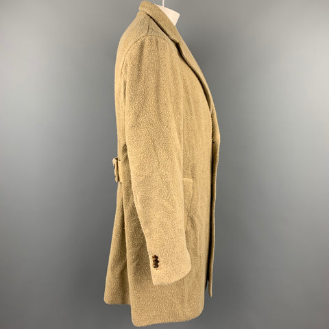 BOGLIOLI Size 46 Moss Textured Wool / Polyester Double Breasted Coat