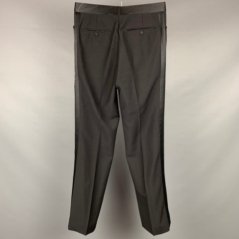 GUCCI by TOM FORD Size 30 Black Wool Blend Tuxedo Dress Pants