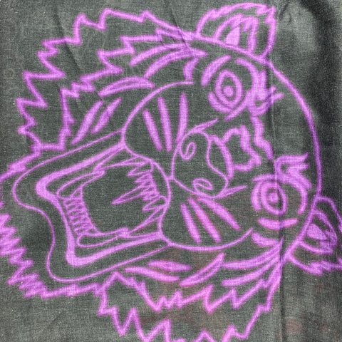KENZO Écharpe en tissu imprimé monogramme noir