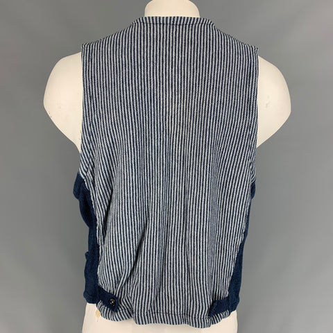 45rpm Size XXL Indigo Cotton Buttoned Vest