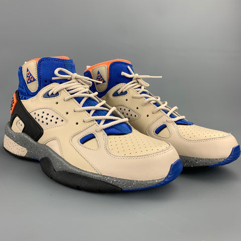 Nike Air Mowabb ACG Rattan Birch Talla 10 Zapatillas altas de cuero beige y azul