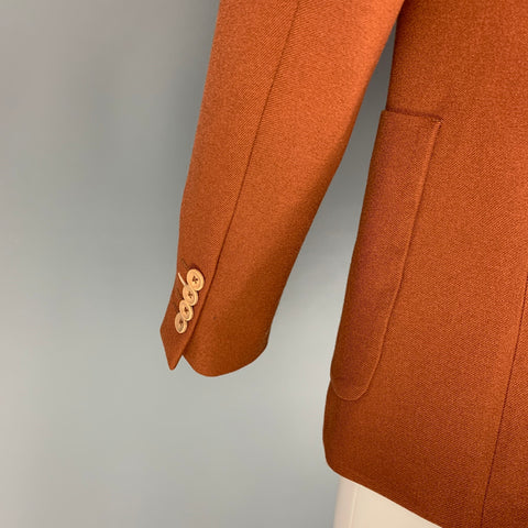 BENJAMIN BARKER Size 38 Copper Wool Notch Lapel Slim Fit Sport Coat
