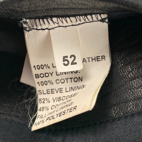 BALMAIN Taille 42 Veste de moto en cuir texturé noir à double fermeture éclair ouverte sur le devant