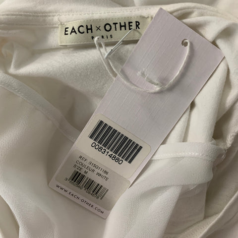 EACH X OTHER Size M White Cotton &  Polyester Pleated Dress