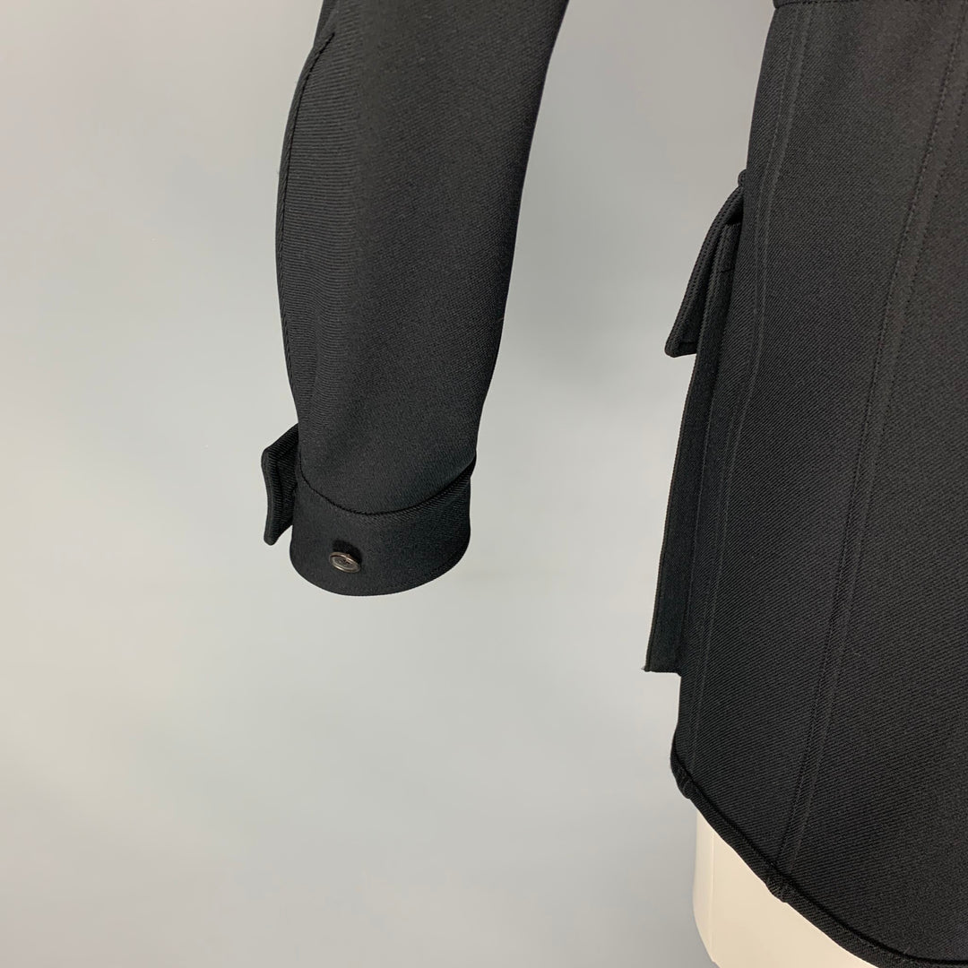 JIL SANDER Size 40 Black Polyethylene Drawstring Jacket
