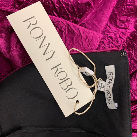 RONNY KOBO Size M Fuchsia Polyamide Bend Wrinkled Strapless Carolayna Dress