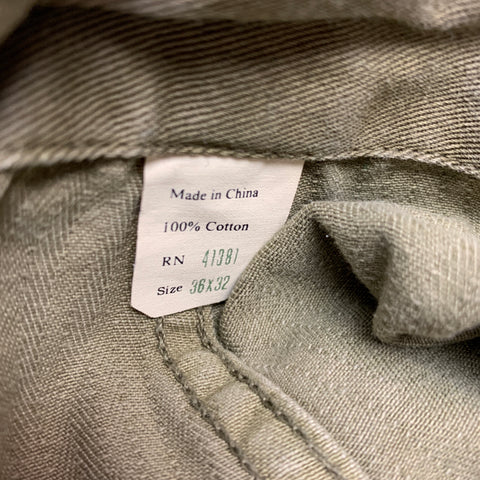 RRL by RALPH LAUREN Size 36 Olive Herringbone Cotton Utility Casual Pants