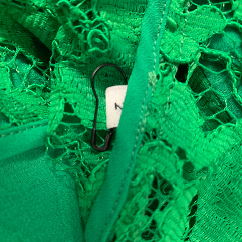 SANDRO Size 2 Green Rayon & Polyamide Lace Skirt