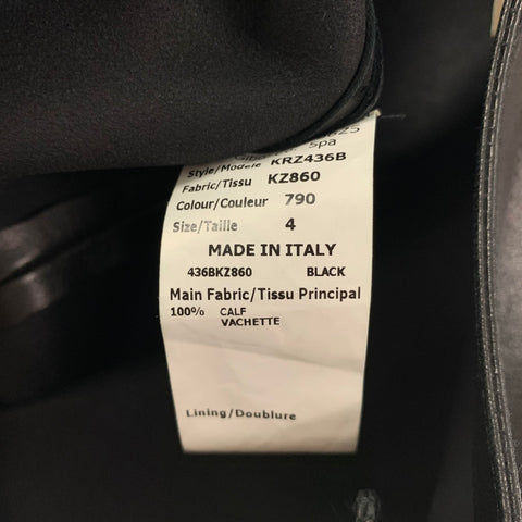 MICHAEL KORS Taille 4 Robe en cuir noir à manches courtes sous le genou
