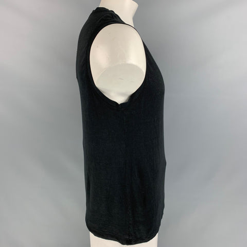 ISABEL MARANT Size L Black Linen Sleeveless T-shirt