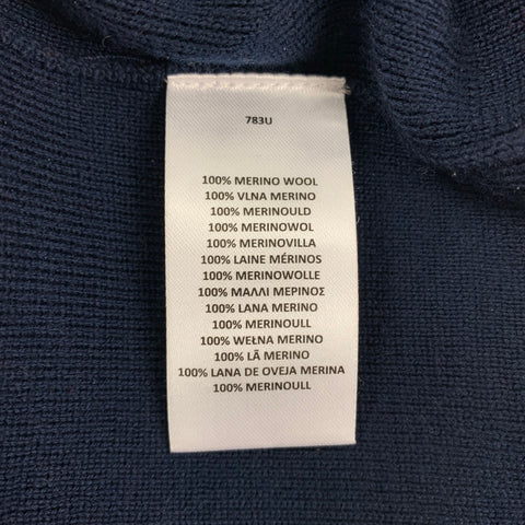 PAUL SMITH Size M Navy Burgundy Color Block Merino Wool Crew-Neck Sweater