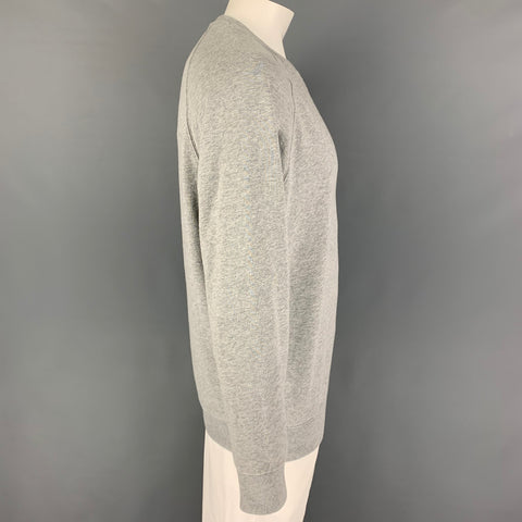 MAISON KITSUNE Size XXL Gray Cotton Crew-Neck Pullover