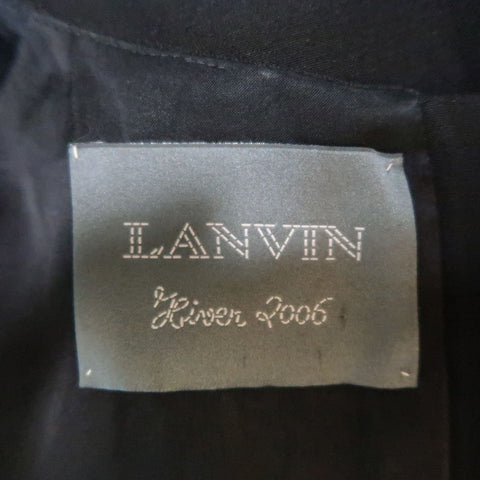 LANVIN Automne 2006 Taille 6 Robe droite sans manches en mélange de laine noire