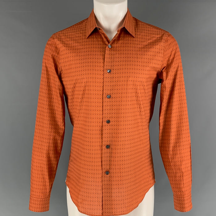 LOUIS VUITTON Talla M Camisa de manga larga con logo naranja
