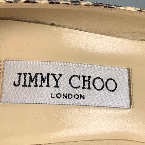 JIMMY CHOO Size 7 Beige Snakeskin Stiletto Pumps