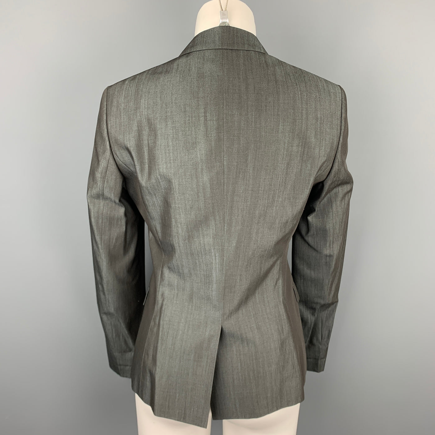 BOSS by HUGO BOSS Size 8 Grey Virgin Wool Blend Peak Lapel Blazer