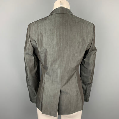 BOSS by HUGO BOSS Size 8 Grey Virgin Wool Blend Peak Lapel Blazer