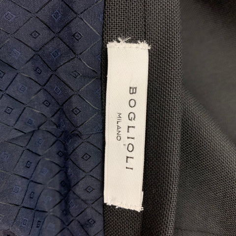 BOGLIOLI Size 42 Black Wool Notch Lapel Suit
