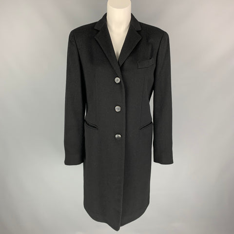 ALAN SCOTT Size 8 Black Cashmere Notch Lapel Coat
