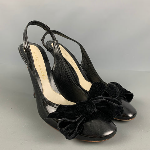 MARC JACOBS Talla 6.5 Zapatos de salón de charol de terciopelo negro
