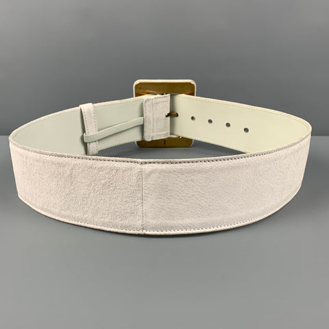 YVES SAINT LAURENT Size 32 Off White Suede Belt