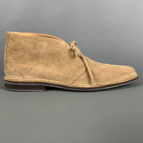 COACH Size 10.5 Beige Suede Ankle Lace Up Shoes