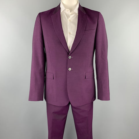 PS by PAUL SMITH Size 42 Purple Wool / Mohair Notch Lapel Suit