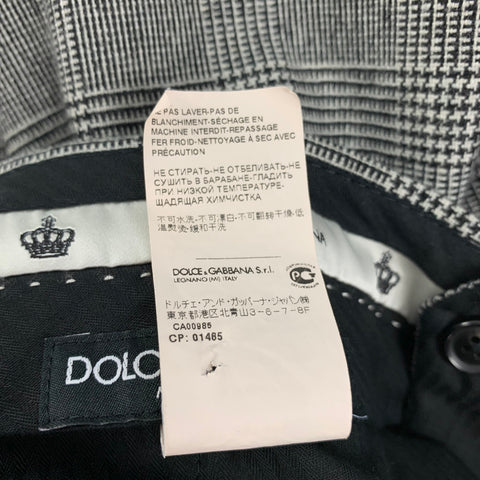 DOLCE & GABBANA Size 30 Gray Plaid Wool Polyester Pleated Dress Pants
