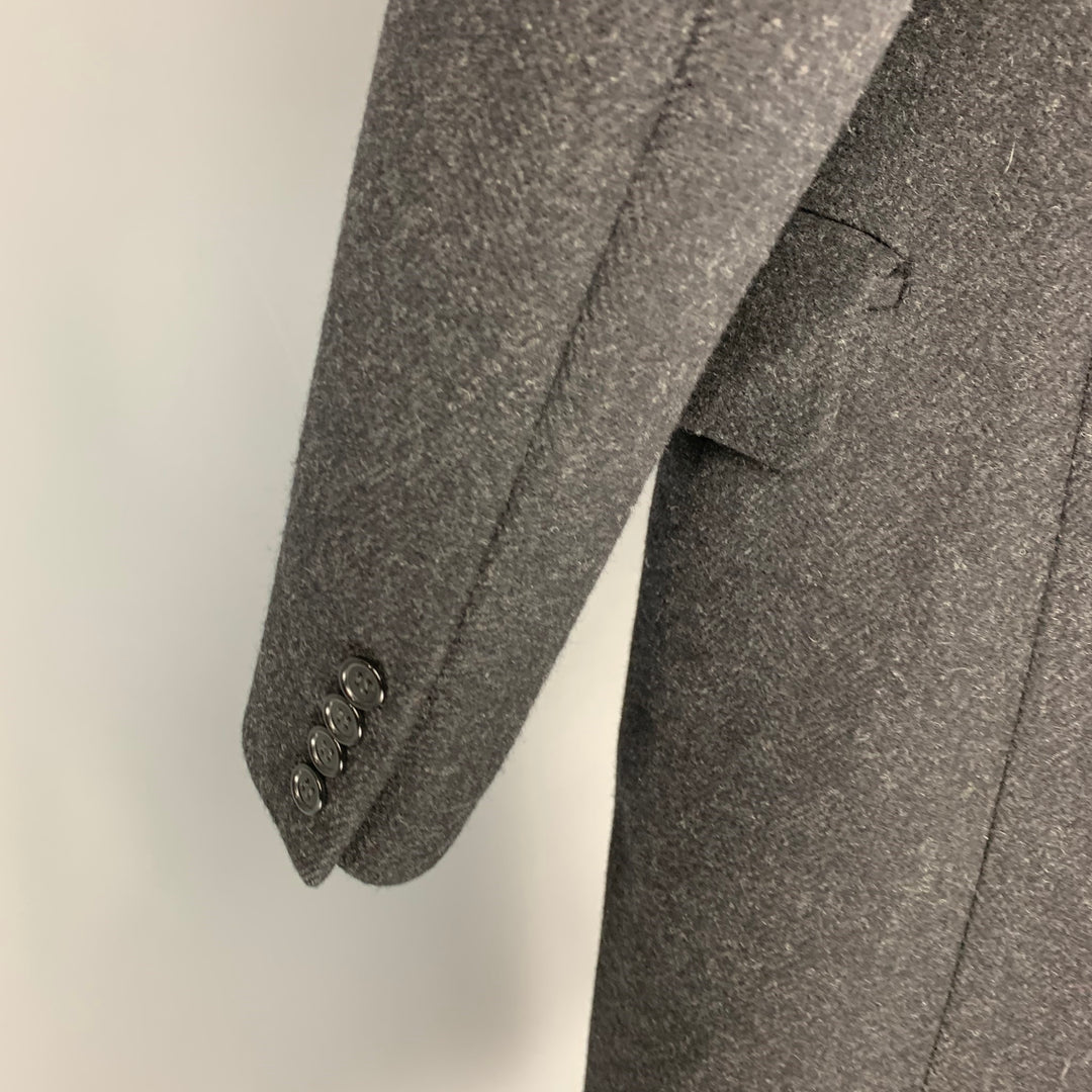 PAUL STUART Size 40 Charcoal Black Wool Peak Lapel Coat