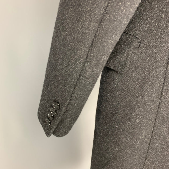 PAUL STUART Size 40 Charcoal Black Wool Peak Lapel Coat
