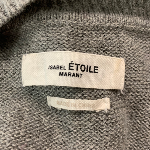 ISABEL MARANT Size 4 Grey Cotton Wool Crew-Neck Pullover