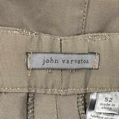 JOHN VARVATOS Size 36 Gray Cotton Polyester Flat Front Casual Pants