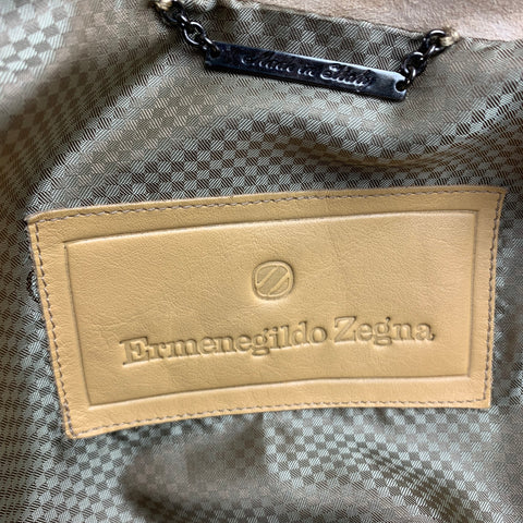 ERMENEGILDO ZEGNA Size 44 Tan Suede Notch Lapel Jacket