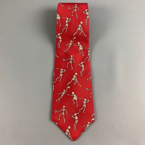 ANATOMICAL CHART CO. Red White Silk Tie
