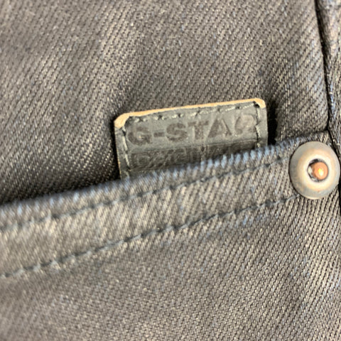 G-STAR Size 32 Black Coated Canvas Jeans