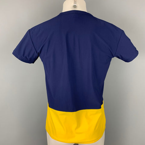 JOHN BARTLETT Size XL Blue & Yellow Color Block Polyamide T-shirt