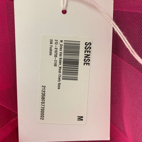 DRIES VAN NOTEN Size M Pink Polyester See Through Belted Coat