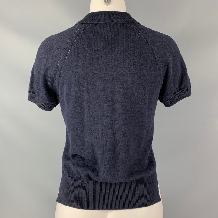 COMME des GARCONS TRICOT Size S Navy Short Sleeve Polo Shirt