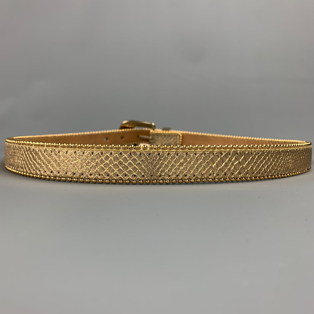 CACHE Taille Taille M Ceinture Strass Cuir Or Embossé