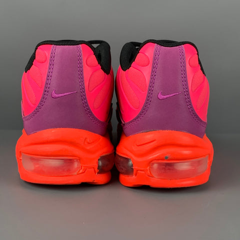NIKE AIR MAX 97 PLUS Size 9.5 Pink Orange Color Block Nylon Lace Up Sneakers