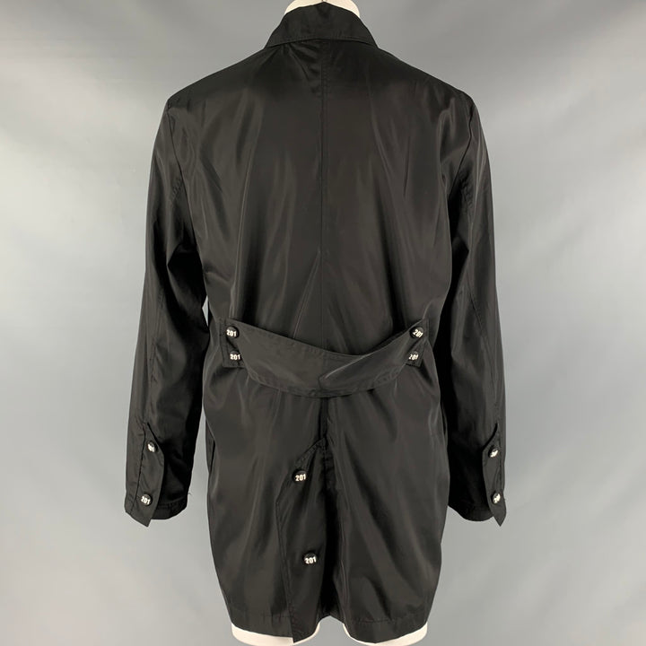 201 RESPECT Size S Black Polyester Windbreaker Coat