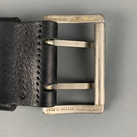 DSQUARED2 Size M Black Sudded Leather Belt