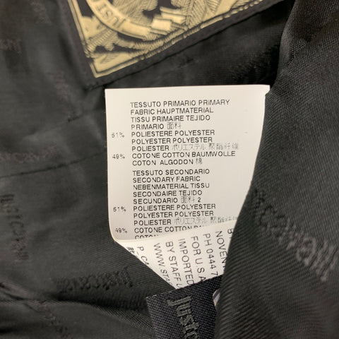 JUST CAVALLI Size 38 Black Studded Cotton Peak Lapel Sport Coat
