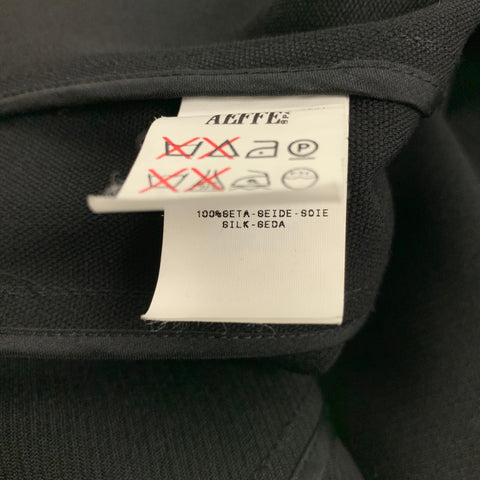NARCISO RODRIGUEZ Talla 6 Chaqueta de Seda/Lana Virgen Texturizada Negra