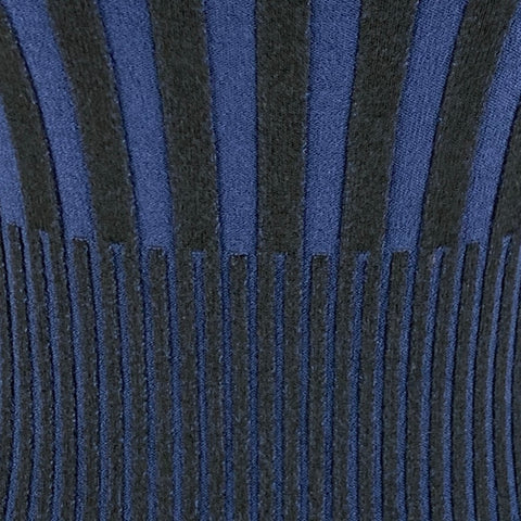 FLIC. COPAINE Taille M Noir Marine Viscose Élasthanne Rayé Col Bateau Haut Décontracté