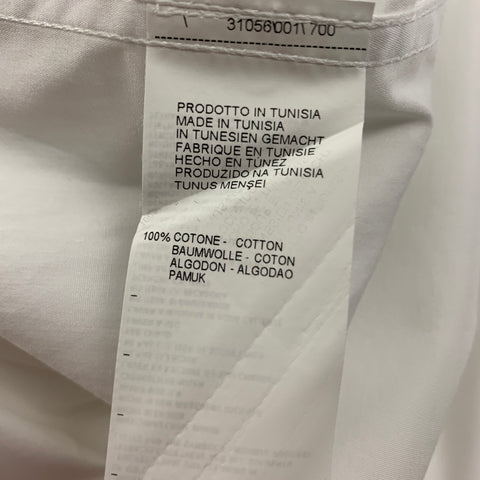 ARMANI COLLEZIONI Size M White Cotton Tuxedo Long Sleeve Shirt