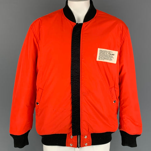DIESEL Size XL Black White Patches Nylon Reversible Jacket